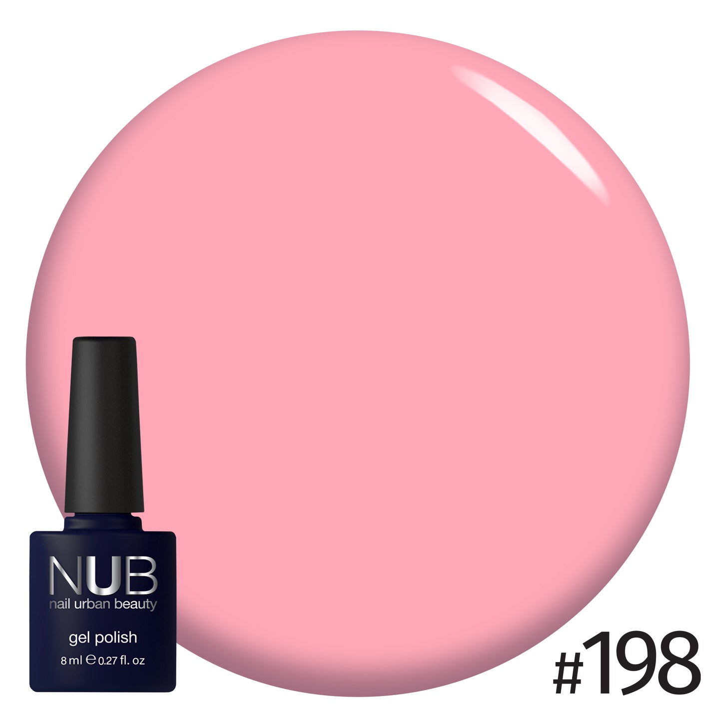 NUB Gel Polish, color #198 Young Barbie, 8 ml