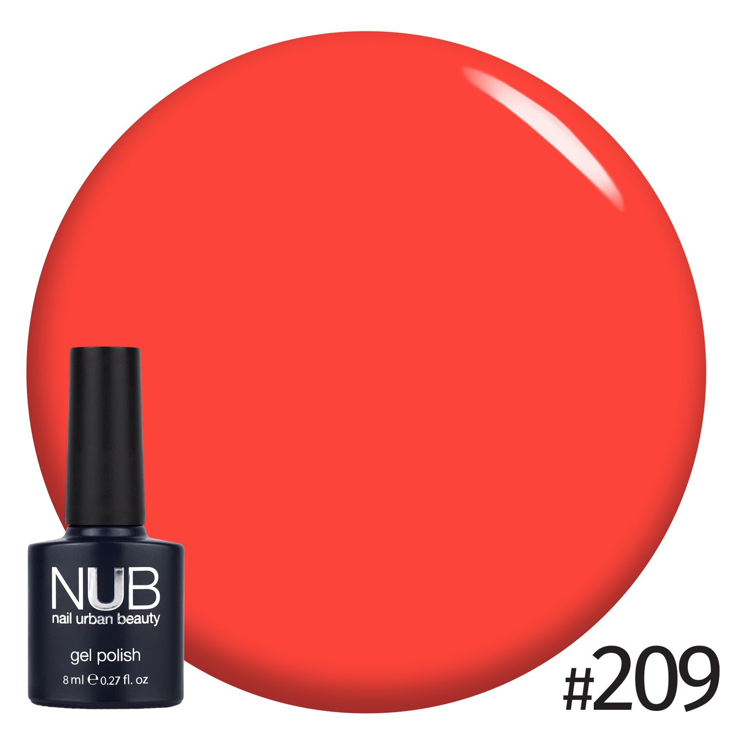 NUB Gel Polish, color #209 Salmon Glow, 8 ml