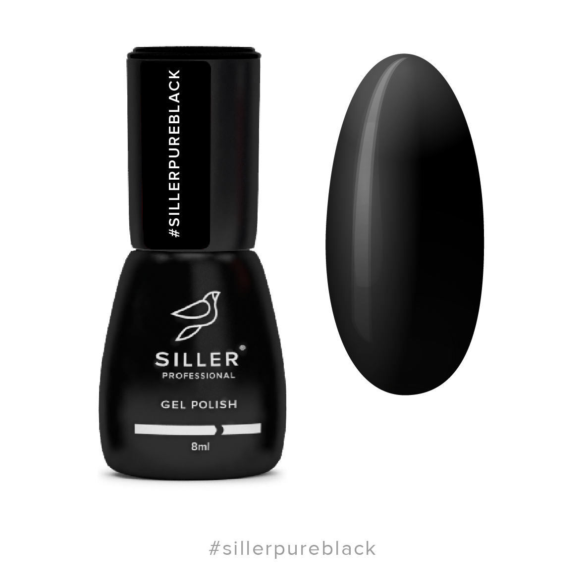 Gel Polish Siller #001 (black), 8 ml
