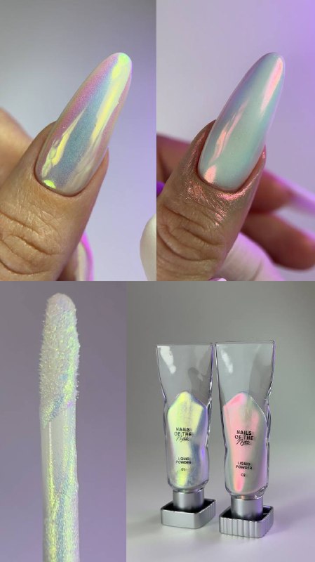 Liquid powder NAILSOFTHENIGHT 01 (green and purple overflow), 5 g