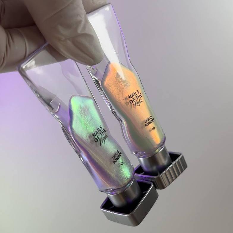 Liquid powder NAILSOFTHENIGHT 01 (green and purple overflow), 5 g