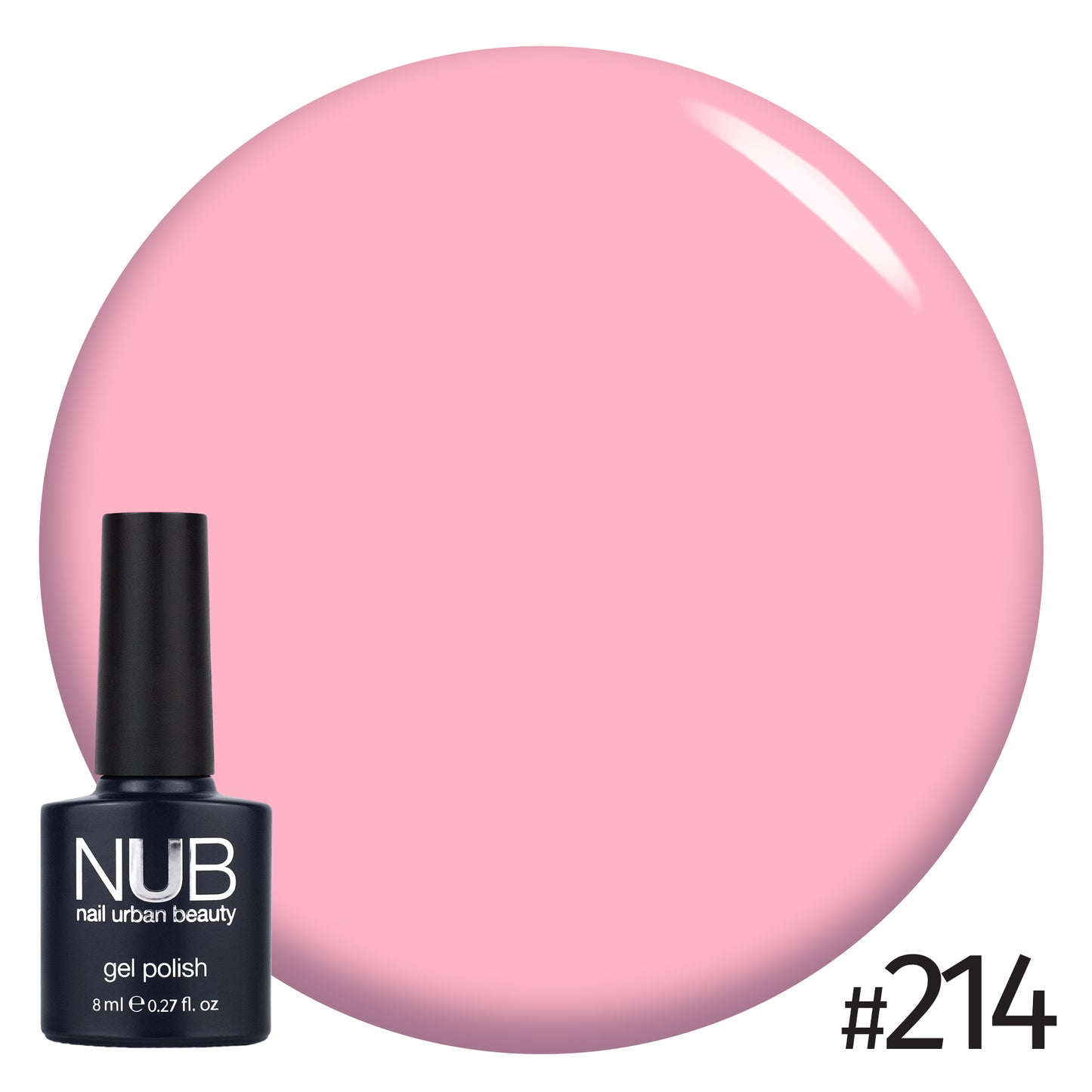 NUB Gel Polish, color #214 Rich Nude, 8 ml
