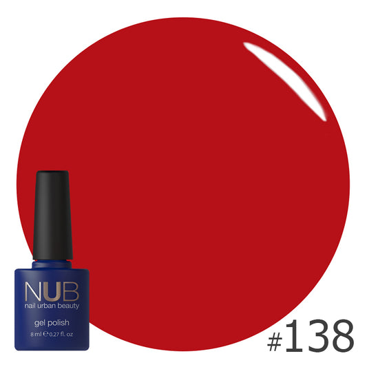 NUB Gel Polish, color #138 Casual Red, 8 ml