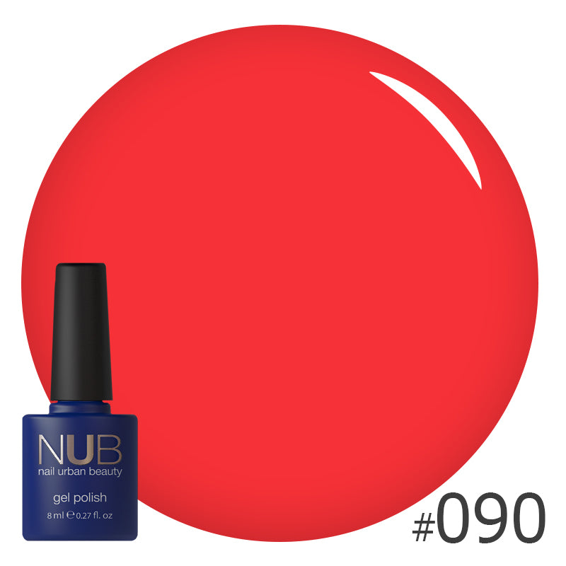 NUB Gel Polish, color #090 Famous Red, 8 ml